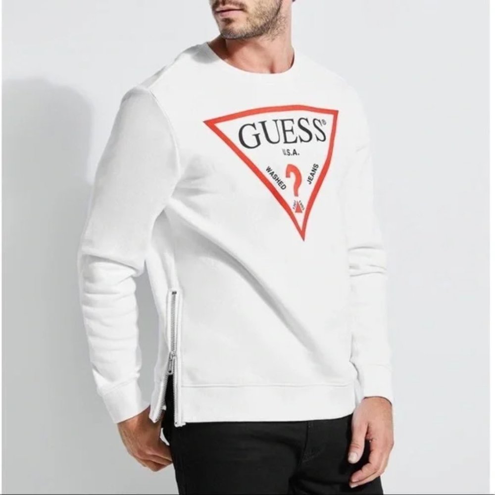 Men's or Women's Guess White Zippered Sweatshirt